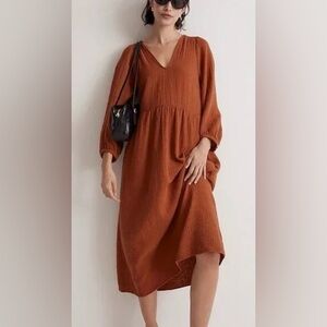 Madewell Rust Cotton Dress